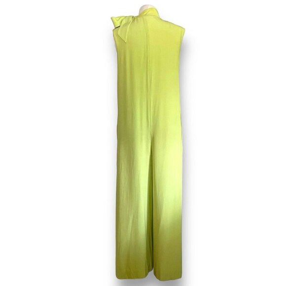 Vintage 1960s Elizabeth Arden Womens Jumpsuit Sz Large Lime Green Wide Leg Mod - Picture 12 of 14